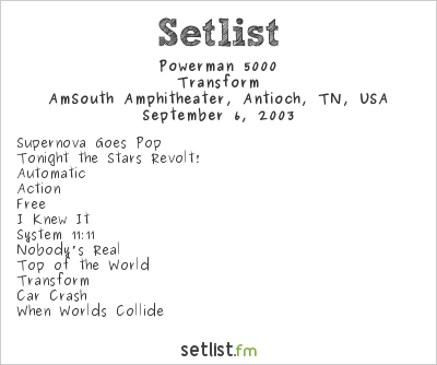 Powerman 5000 at 102.9 BuzzFest 2003 Setlist
