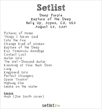Deep Purple at Belly Up, Aspen, CO, USA Setlist