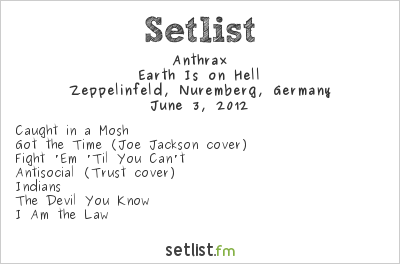 Anthrax at Rock im Park 2012 Setlist