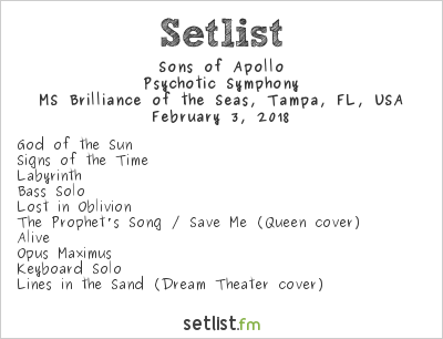 Sons of Apollo at Cruise to the Edge 2018 Setlist