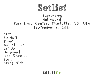 Buckcherry at Hops & Hogs Festival 2021 Setlist