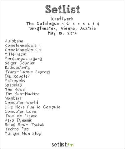 Kraftwerk at Burgtheater, Vienna, Austria Setlist
