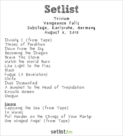 Trivium at Substage, Karlsruhe, Germany Setlist