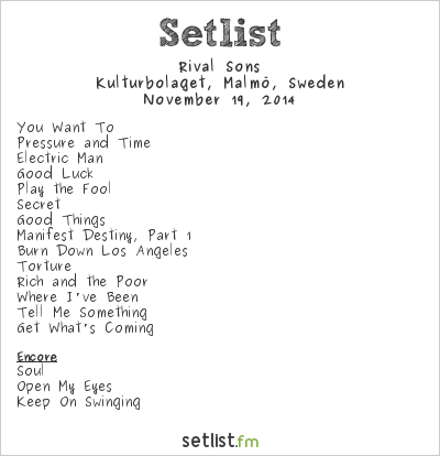 Rival Sons at Kulturbolaget, Malmö, Sweden Setlist