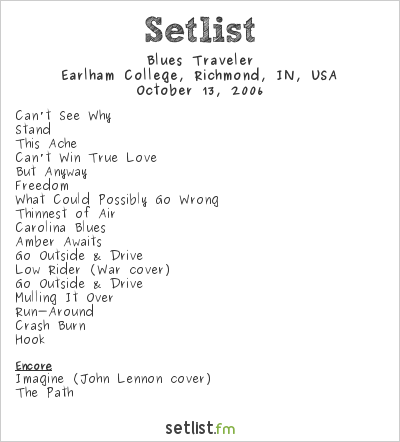 Blues Traveler at Earlham College, Richmond, IN, USA Setlist