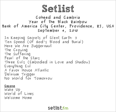 Coheed and Cambria at WBRU Summer Concert Series 2010 Setlist