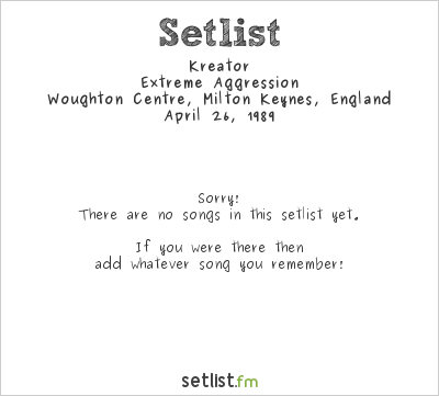 Kreator at Woughton Centre, Milton Keynes, England Setlist