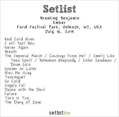Breaking Benjamin at Rock USA Festival 2019 Setlist