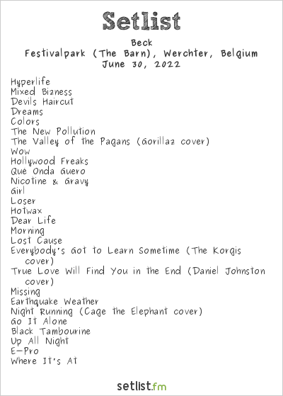 Beck at Rock Werchter 2022 Setlist
