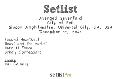 Avenged Sevenfold at KROQ Almost Acoustic Christmas 2005 Setlist