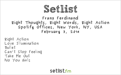 Franz Ferdinand at Spotify Offices, New York, NY, USA Setlist
