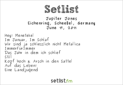 Jupiter Jones at Hurricane Festival 2011 Setlist