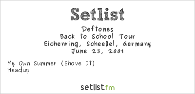 Deftones at Hurricane Festival 2001 Setlist