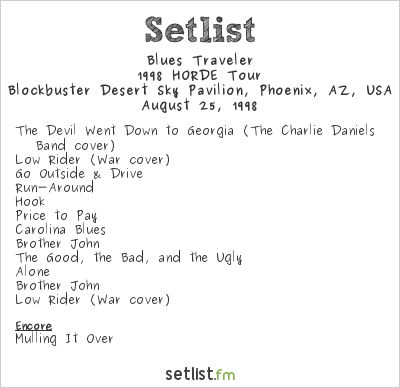 Blues Traveler at Blockbuster Desert Sky Pavilion, Phoenix, AZ, USA Setlist