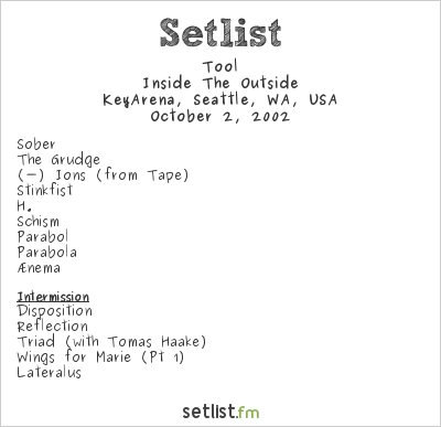 Tool at KeyArena, Seattle, WA, USA Setlist