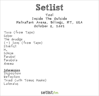 Tool at MetraPark Arena, Billings, MT, USA Setlist