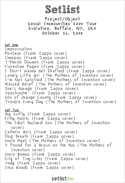Project/Object at Evolution, Buffalo, NY, USA Setlist