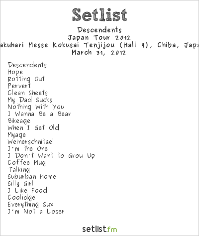 Descendents at PUNKSPRING 2012 Tokyo Setlist