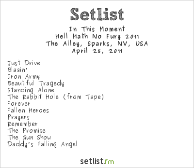 In This Moment at The Alley, Sparks, NV, USA Setlist