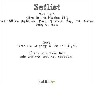 The Cult at Fort Fest 2016 Setlist
