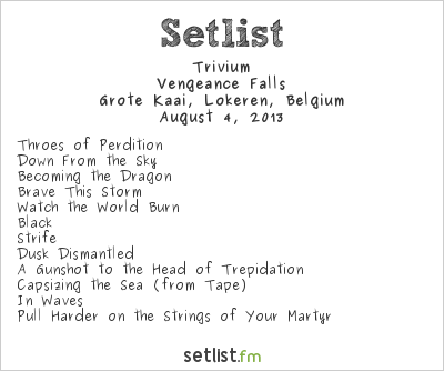 Trivium at Lokerse Feesten 2013 Setlist