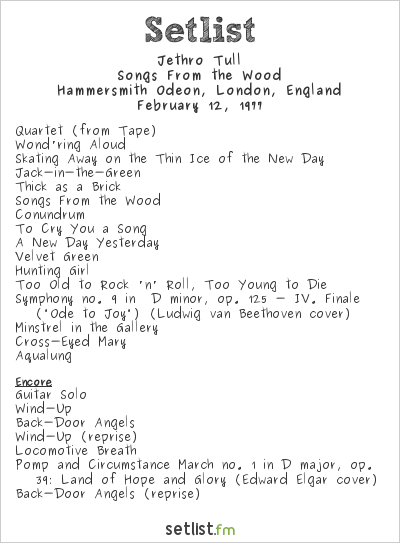 Jethro Tull at Hammersmith Odeon, London, England Setlist