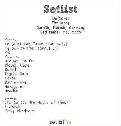 Deftones at Zenith, Munich, Germany Setlist