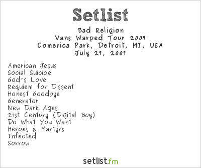 Bad Religion at Warped Tour 2007 Setlist