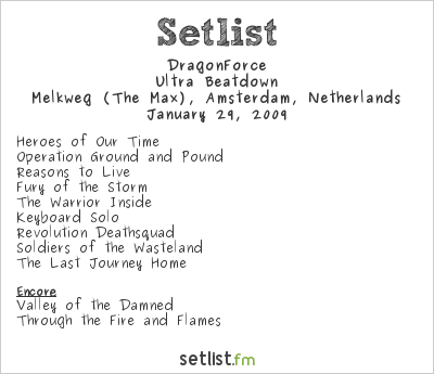 DragonForce at Melkweg (The Max), Amsterdam, Netherlands Setlist