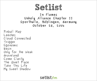 In Flames at Sporthalle, Böblingen, Germany Setlist