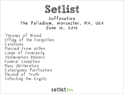 Suffocation at Worcester Deathfest 2012 Setlist
