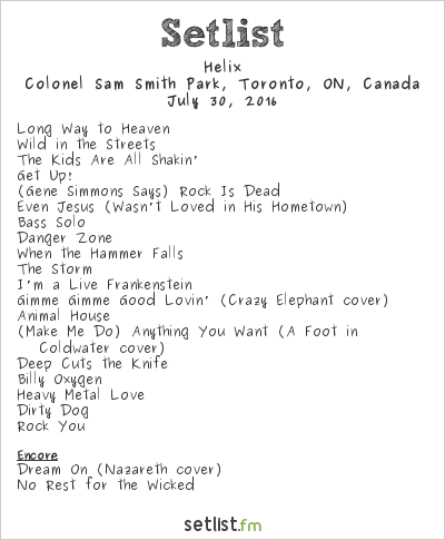 Helix at Lakeshore Mardi Gras 2016 Setlist