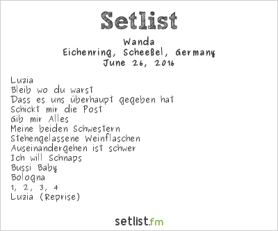 Wanda at Hurricane Festival 2016 Setlist