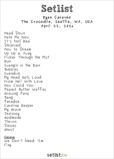 Ryan Caraveo at The Crocodile, Seattle, WA, USA Setlist
