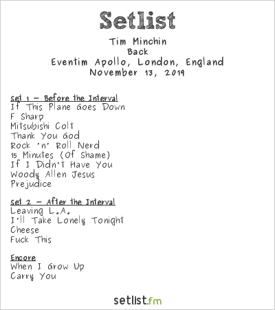 Tim Minchin at Eventim Apollo, London, England Setlist