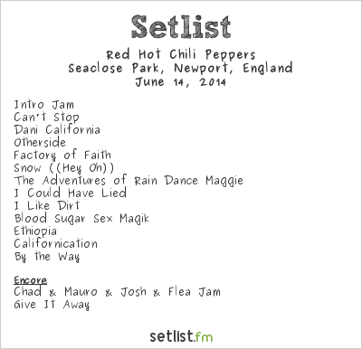 Red Hot Chili Peppers at Isle of Wight 2014 Setlist