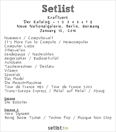 Kraftwerk at Neue Nationalgalerie, Berlin, Germany Setlist