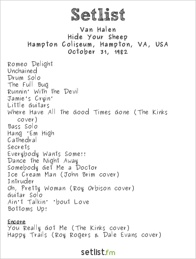 Van Halen at Hampton Coliseum, Hampton, VA, USA Setlist