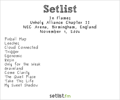 In Flames at NEC Arena, Birmingham, England Setlist