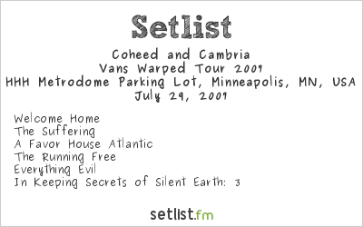 Coheed and Cambria at Warped Tour 2007 Setlist