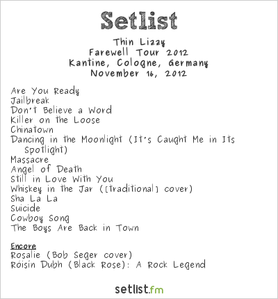 Thin Lizzy at 5 Jahre Rocks 2012 Setlist