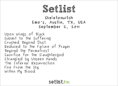 Skeletonwitch at Emo's, Austin, TX, USA Setlist
