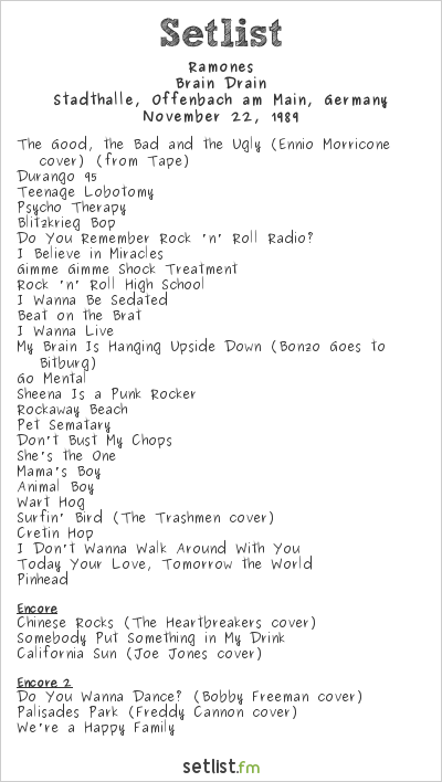 Ramones at Stadthalle, Offenbach am Main, Germany Setlist