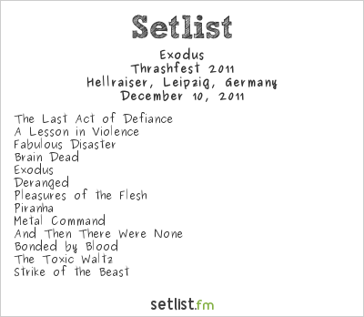 Exodus at Hellraiser, Leipzig, Germany Setlist