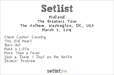 Midland at The Anthem, Washington, DC, USA Setlist