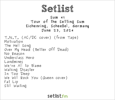Sum 41 at Hurricane Festival 2024 Setlist