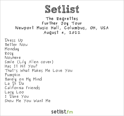 The Regrettes at Newport Music Hall, Columbus, OH, USA Setlist