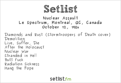 Nuclear Assault at The No Speed Limit Weekend Setlist