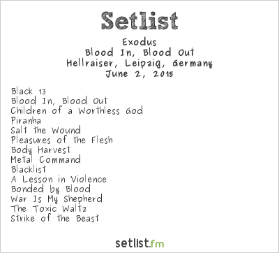 Exodus at Hellraiser, Leipzig, Germany Setlist