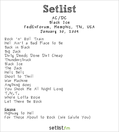 AC/DC at FedExForum, Memphis, TN, USA Setlist